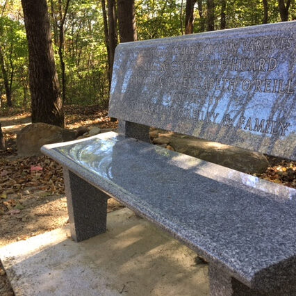 garden bench in Memorial Garden